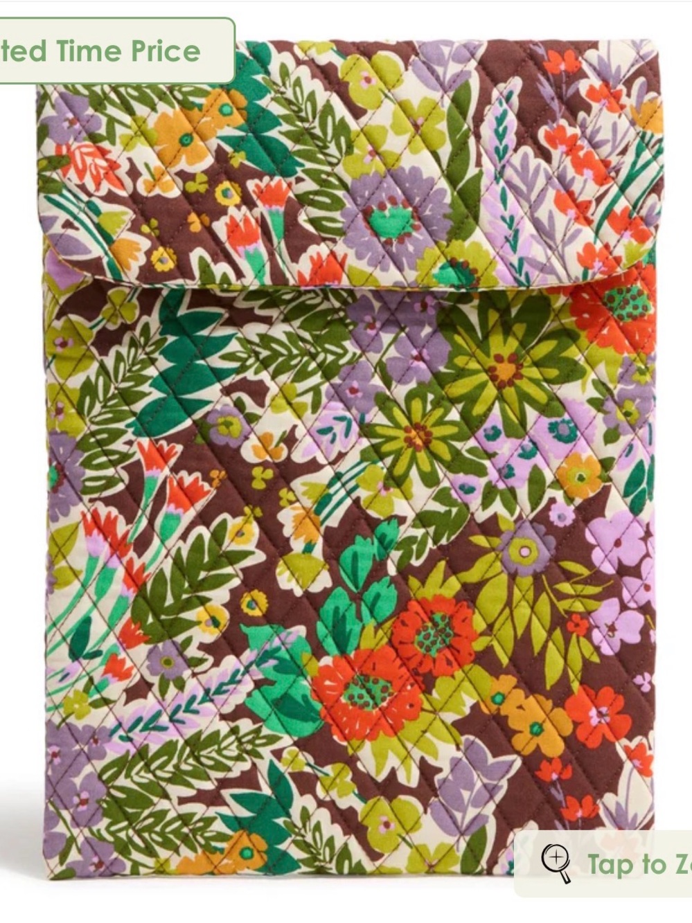 Vera Bradley Large Tech Sleeve in Evening Garden Bag